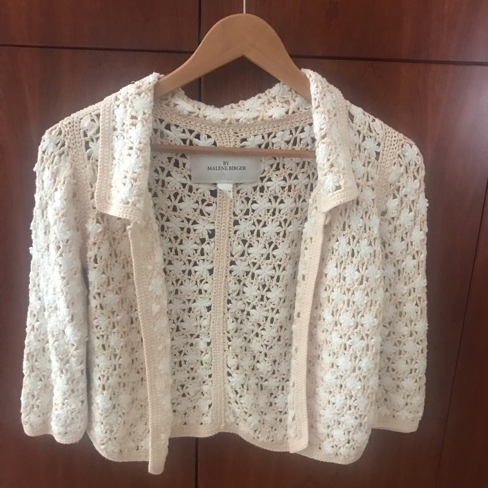 fabulous hand knit cardigan pale pink and cream